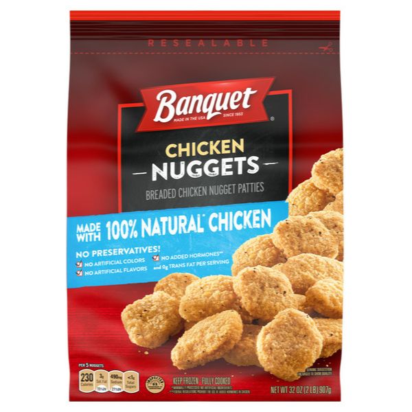 banquet chicken breast nuggets store-bought via amazon.com 328