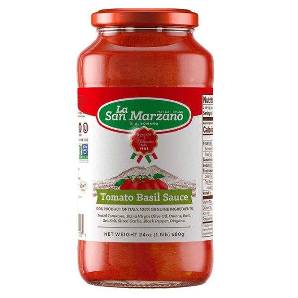 la san marzano tomato basil sauce store-bought via amazon.com 95