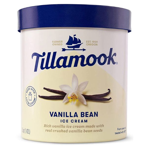 tillamook vanilla bean ice cream store-bought via amazon.com 521