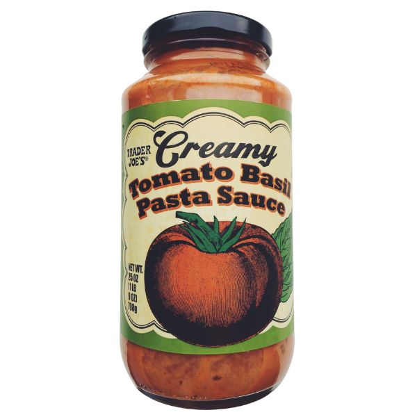 trader joes creamy tomato basil pasta sauce store-bought via amazon.com 95