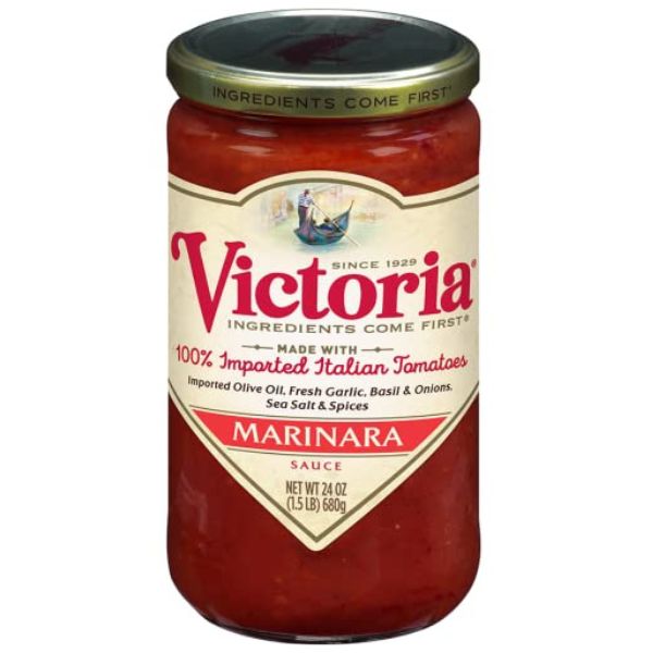 victoria all natural marinara sauce store-bought via amazon.com 95
