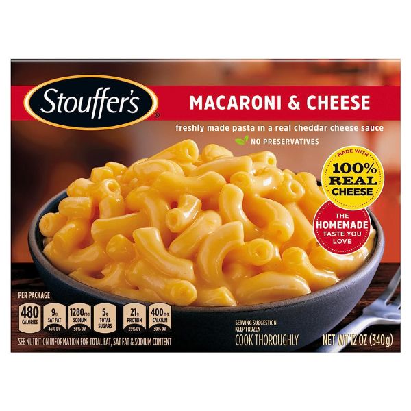 stouffers frozen classics macaroni cheese store-bought via amazon.com 612