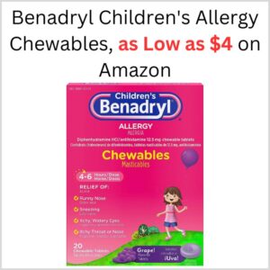 Benadryl Children's Allergy Chewables, as Low as $4 on Amazon 1