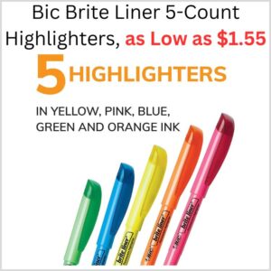 The Best Store-Bought Bic Brite Liner 5-Count Highlighters, as Low as $1.55 on Amazon 1