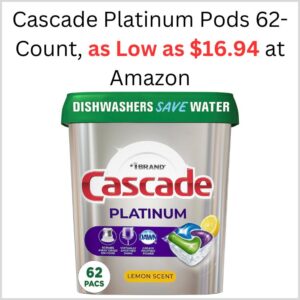 Cascade Platinum Pods 62-Count, as Low as $16.94 at Amazon 1