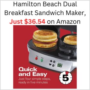 Hamilton Beach Dual Breakfast Sandwich Maker, Just $36.54 on Amazon 1