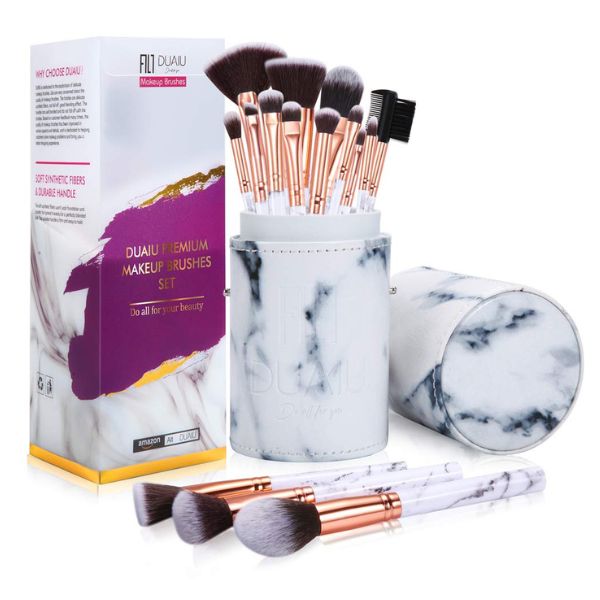 marble makeup brush set store-bought via amazon.com 1246