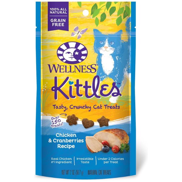 wellness kittles crunchy cat treats chicken cranberries store-bought via amazon.com 2174