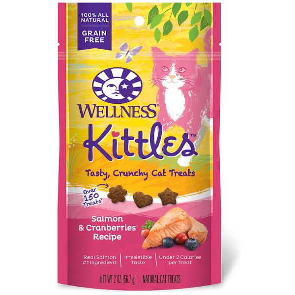 wellness kittles crunchy cat treats salmon cranberries store-bought via amazon.com 2174